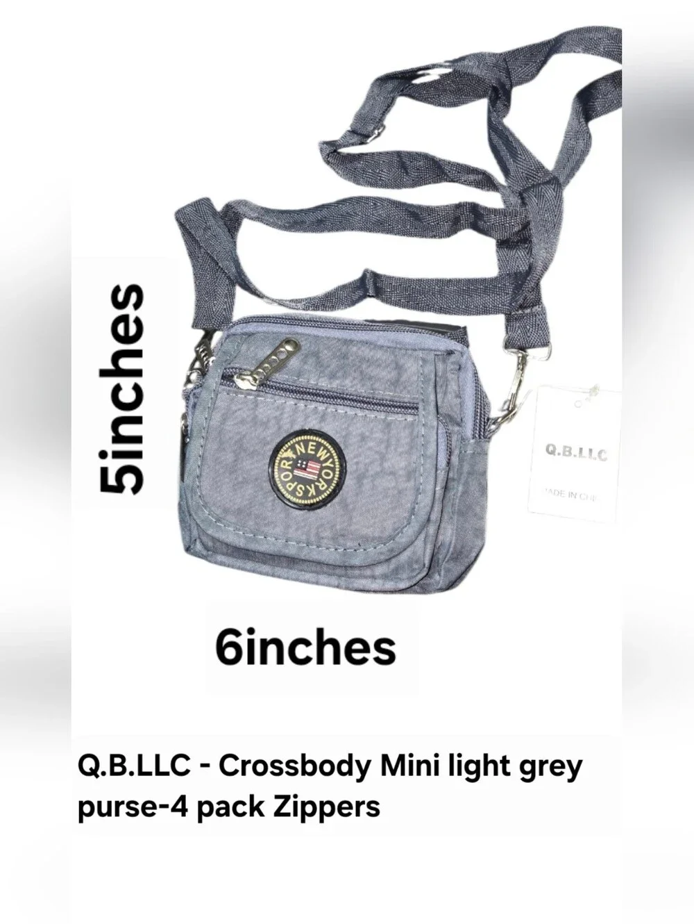 Small Mini  Crossbody Bag in Light Grey.